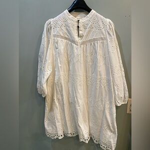 Universal Thread Shift Eyelet Dress 3/4 Sleeve Mini Dress